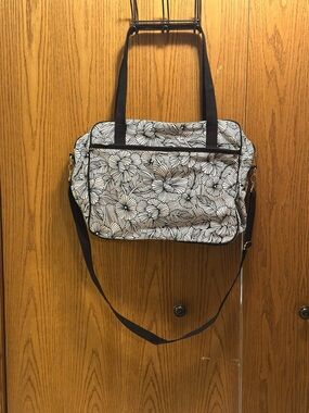 thirty-one Black & White Floral Shoulder Bag with Adjustable Strap